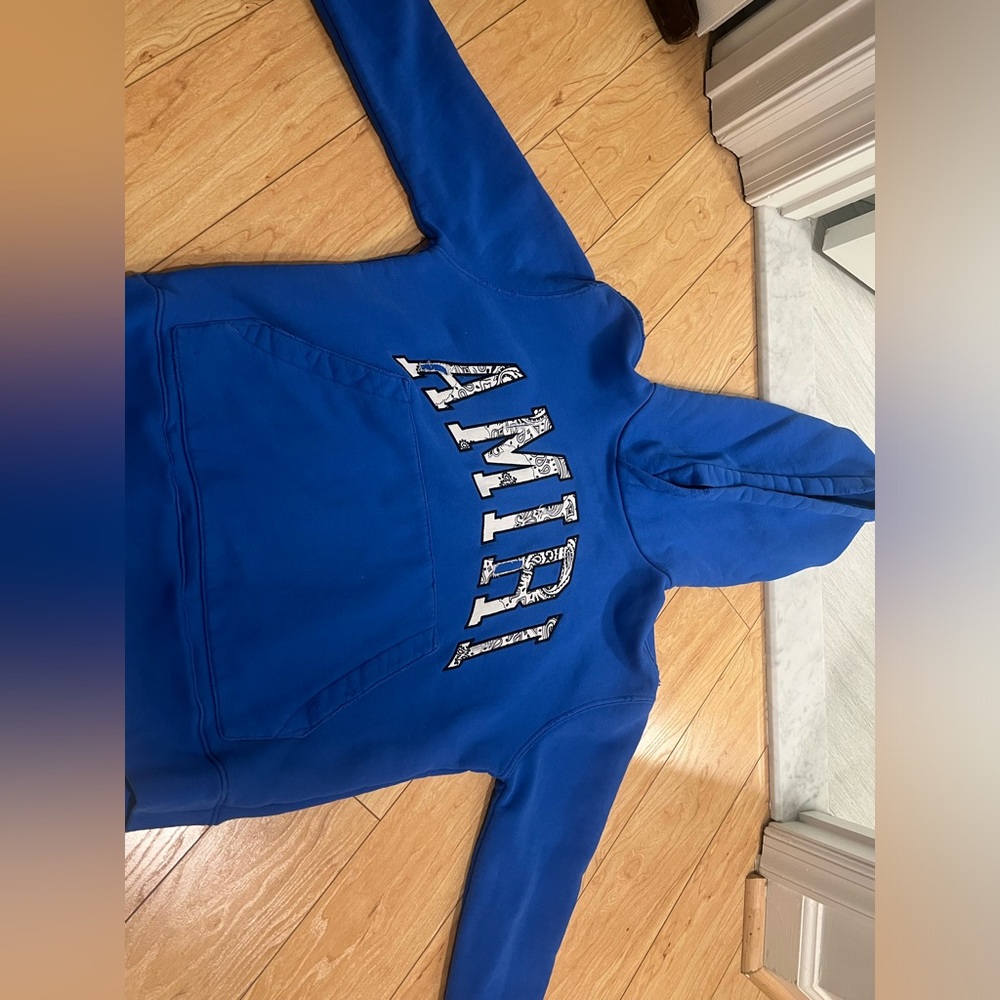 Amiri Blue Bandana Hoodie Size Small